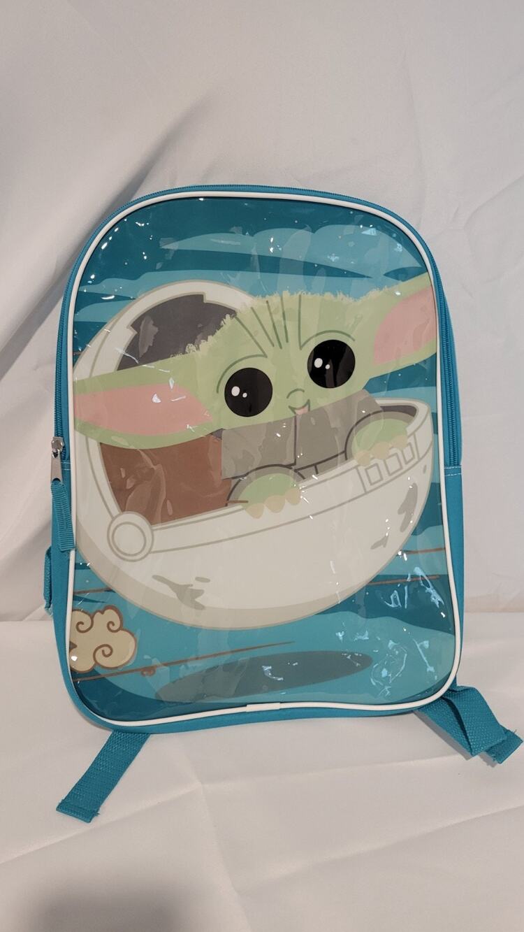 Disney Star Wars Grogu Baby Yoda 16" Backpack Fast Forward New w/ Tags Blue